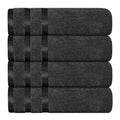 OLIVIA ROCCO Belmont Viscose Stripe Grey Towels 100% Cotton Hotel Quality Super Absorbent