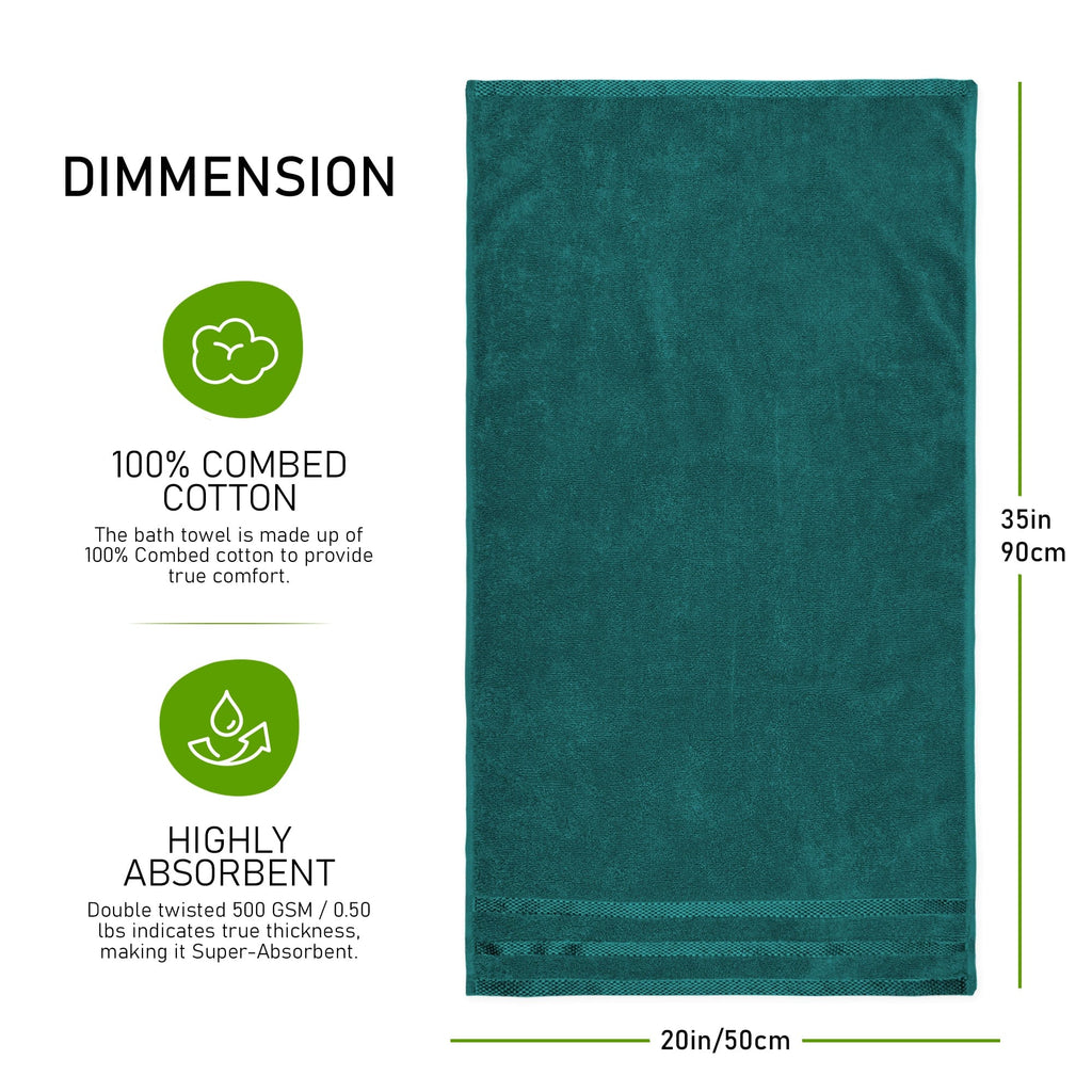 OLIVIA ROCCO Belmont Viscose Stripe Jade Green Towels 100% Cotton Hotel Quality Easy-Care Hotel-Quality Bathroom