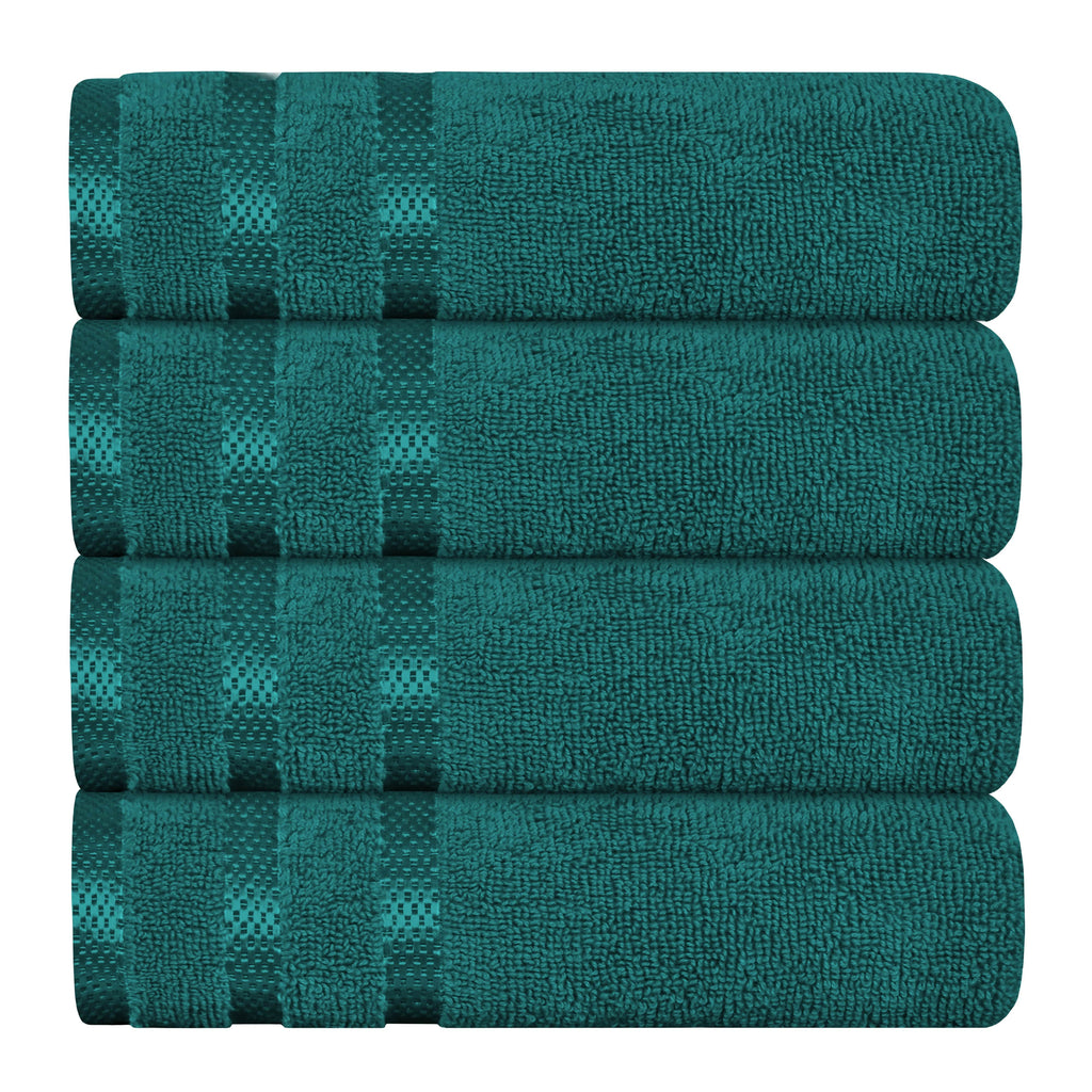 OLIVIA ROCCO Belmont Viscose Stripe Jade Green Towels 100% Cotton Hotel Quality Easy-Care Hotel-Quality Bathroom
