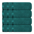 OLIVIA ROCCO Belmont Viscose Stripe Jade Green Towels 100% Cotton Hotel Quality Easy-Care Hotel-Quality Bathroom