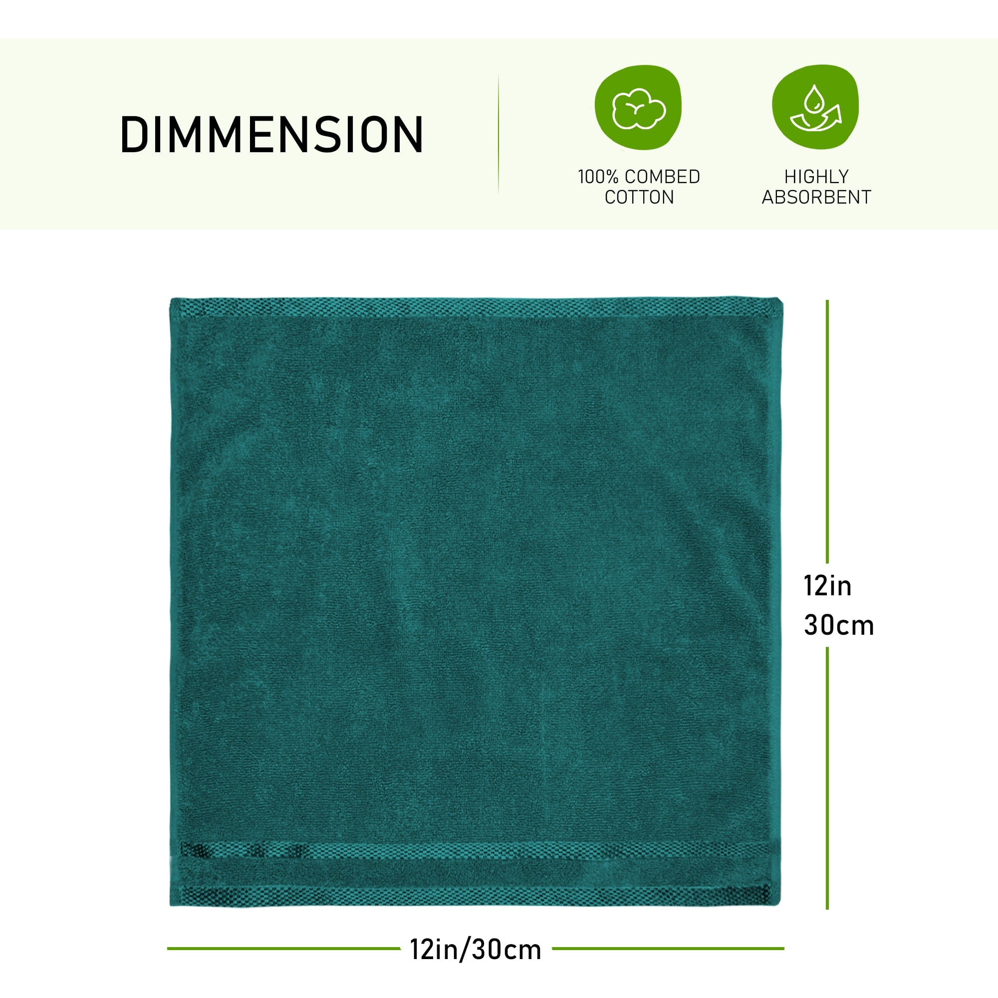OLIVIA ROCCO Belmont Viscose Stripe Jade Green Towels 100% Cotton Hotel Quality Easy-Care Hotel-Quality Bathroom