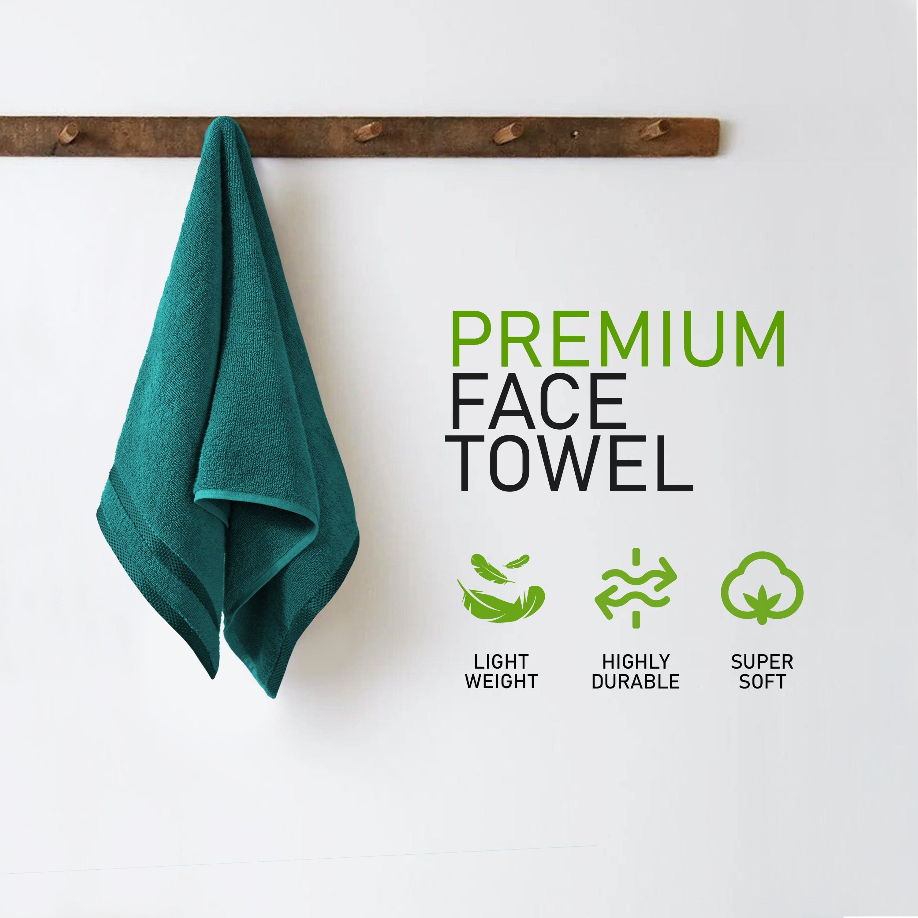 OLIVIA ROCCO Belmont Viscose Stripe Jade Green Towels 100% Cotton Hotel Quality Easy-Care Hotel-Quality Bathroom