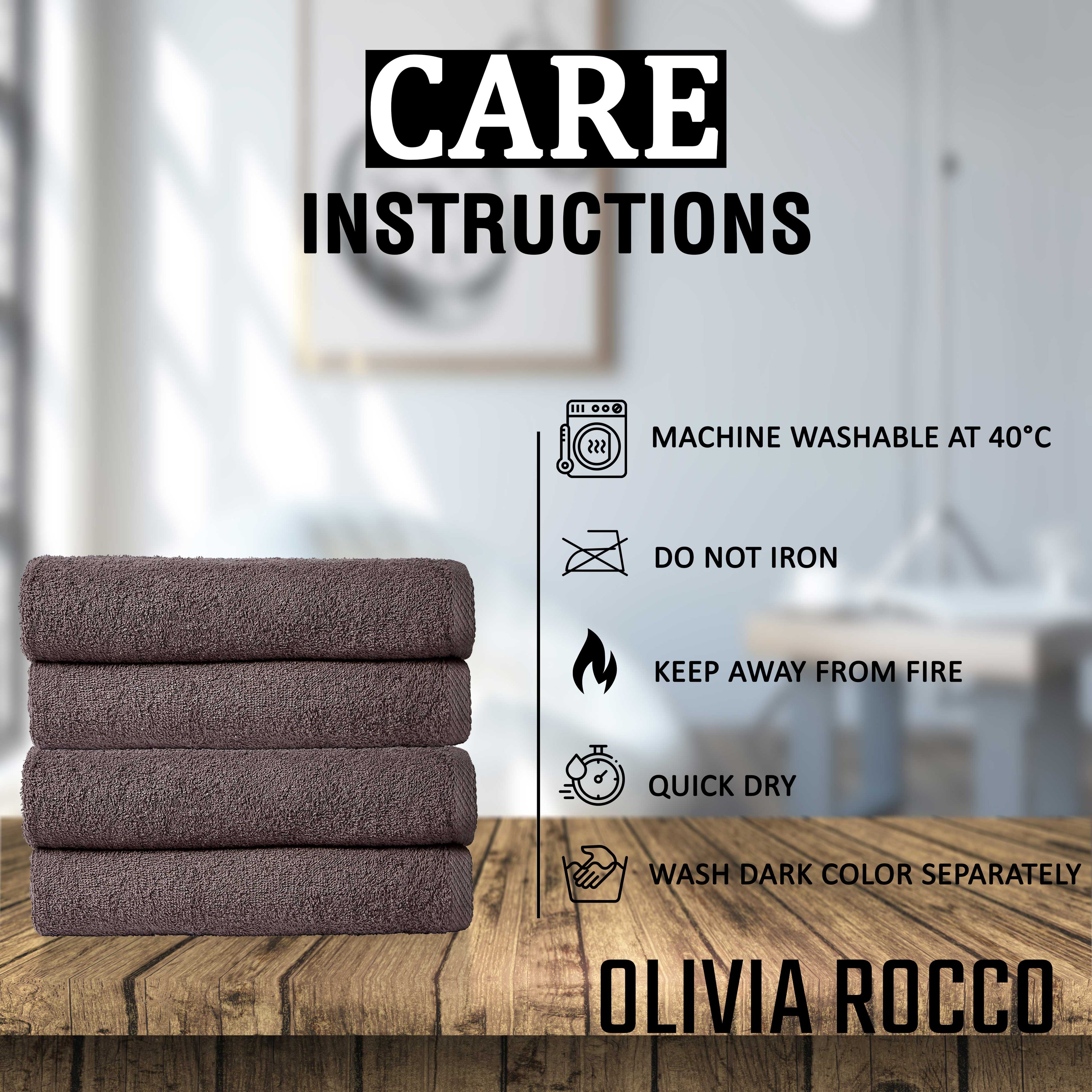 OLIVIA ROCCO Pack Of 4 Large Quick-Drying Indus Valley Cotton Bath Sheets 80x140cm