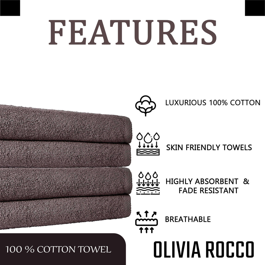 OLIVIA ROCCO Pack Of 4 Large Quick-Drying Indus Valley Cotton Bath Sheets 80x140cm