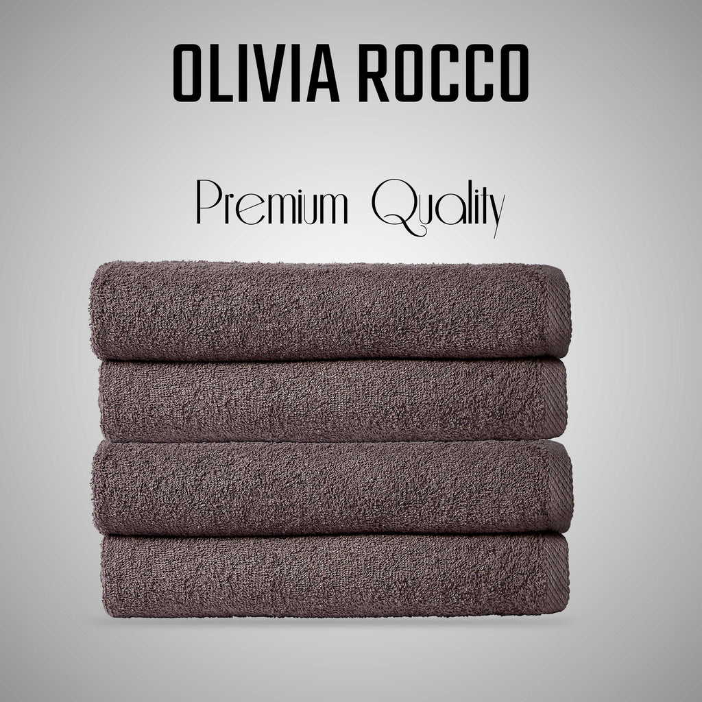 OLIVIA ROCCO Pack Of 4 Large Quick-Drying Indus Valley Cotton Bath Sheets 80x140cm