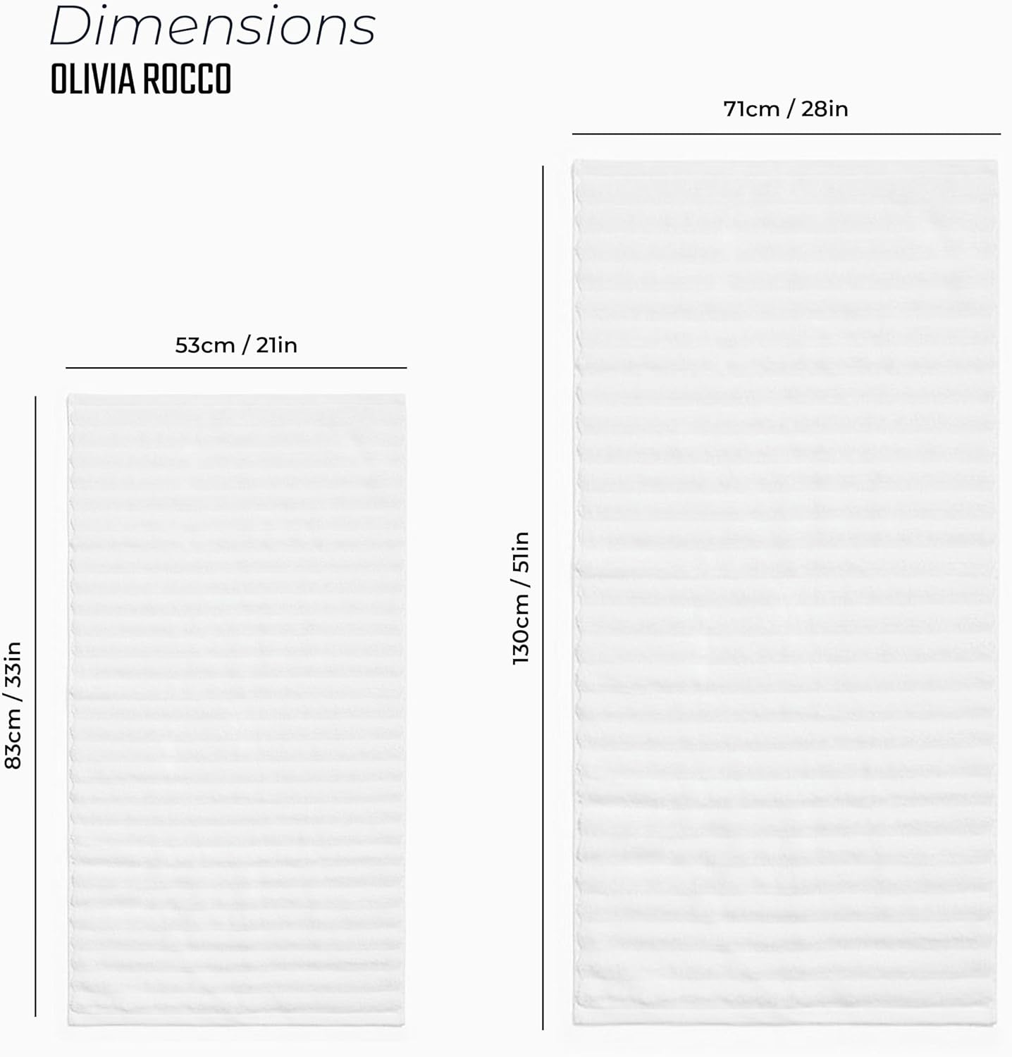 OLIVIA ROCCO Hydro Cotton Ribbed Towels Jumbo Bath Sheets 2 Pack Charcoal Highly