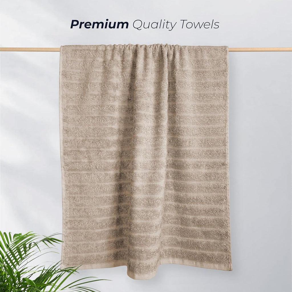 OLIVIA ROCCO Hydro Cotton Ribbed Towels Jumbo Bath Sheets 2 Pack Charcoal Highly