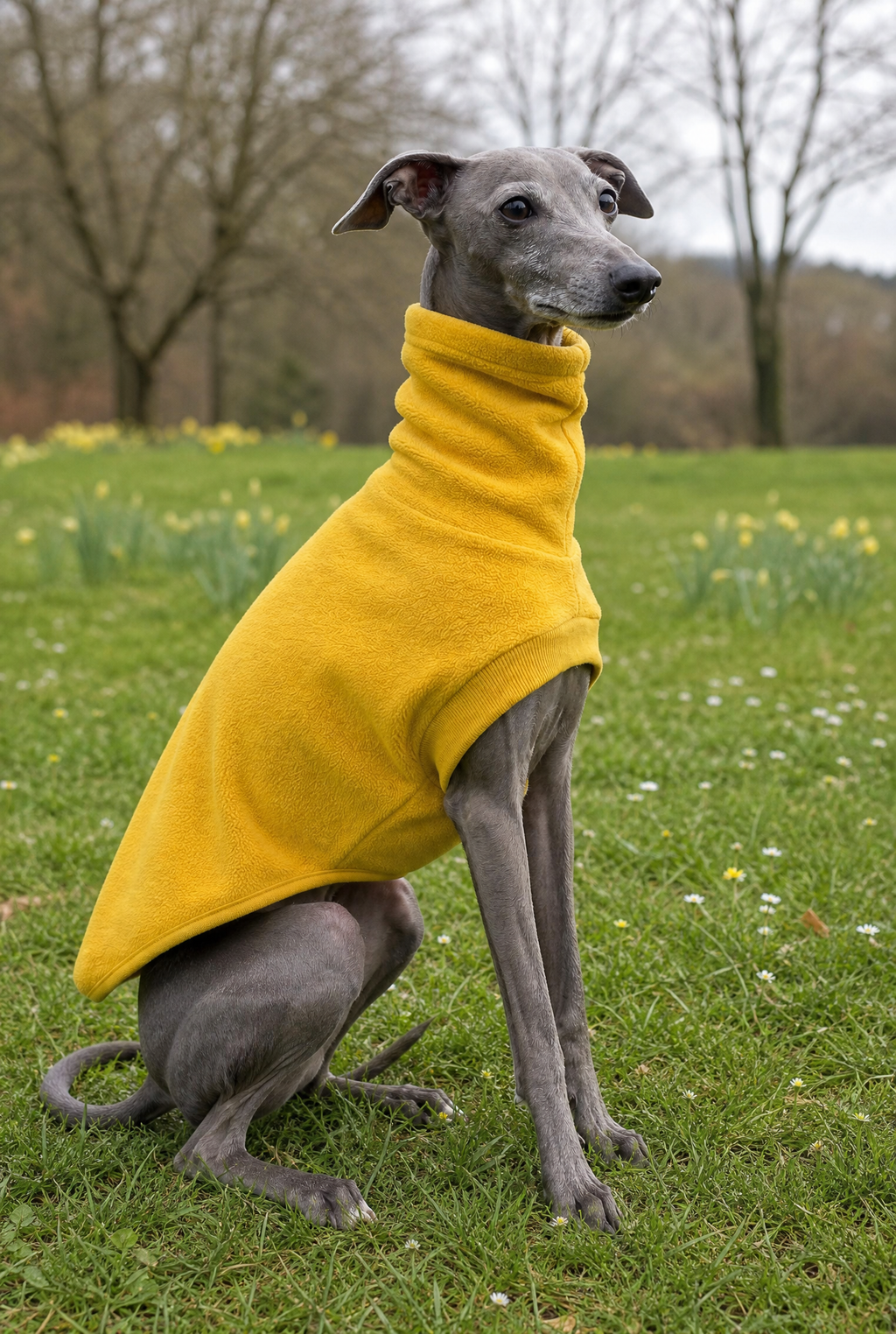 Open-Leg Fleece Vest - Yellow