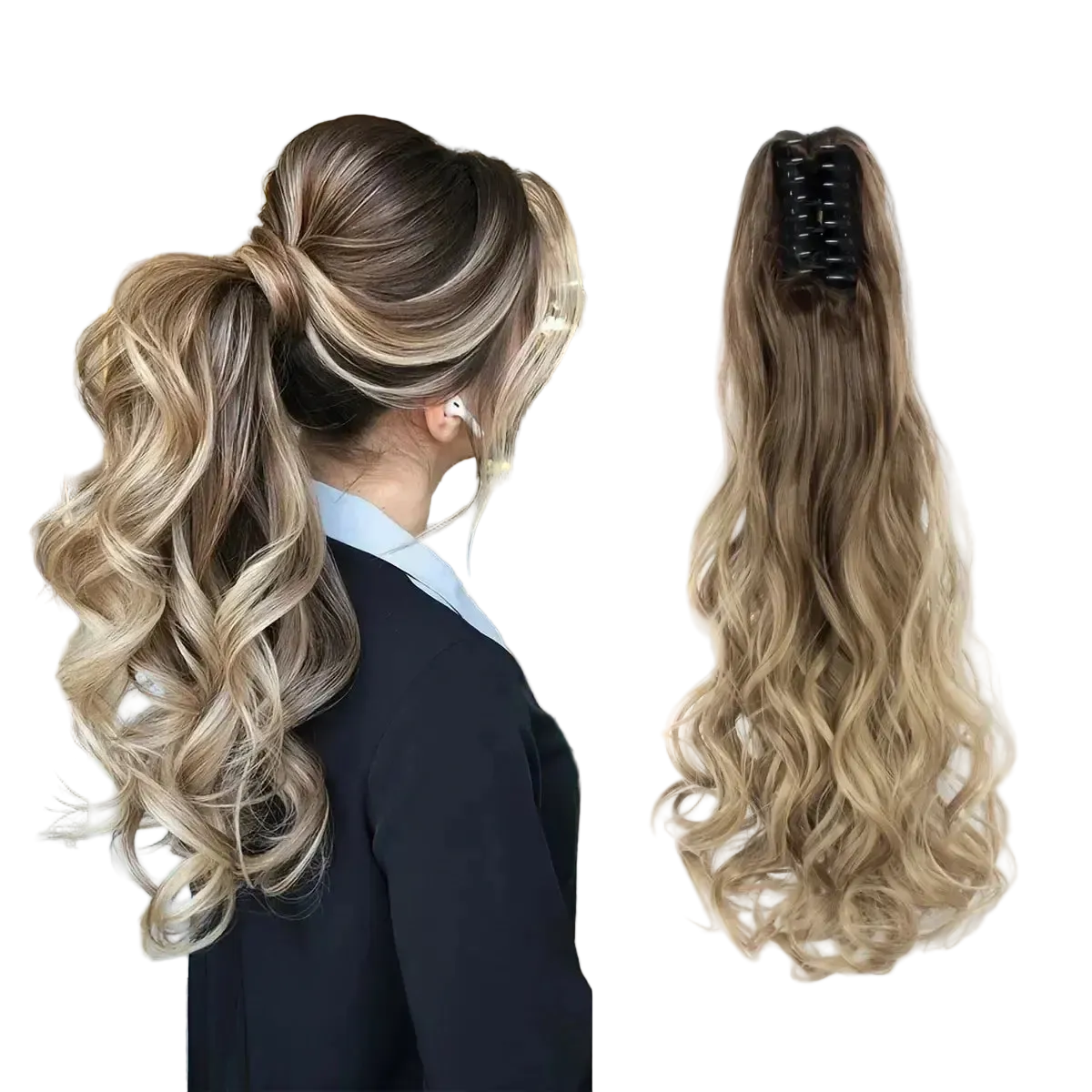 Claw Clip Wavy Ponytail