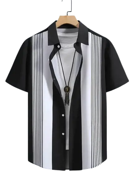 Casual Striped Printed Button Up Shirts