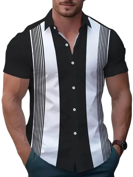 Casual Striped Printed Button Up Shirts
