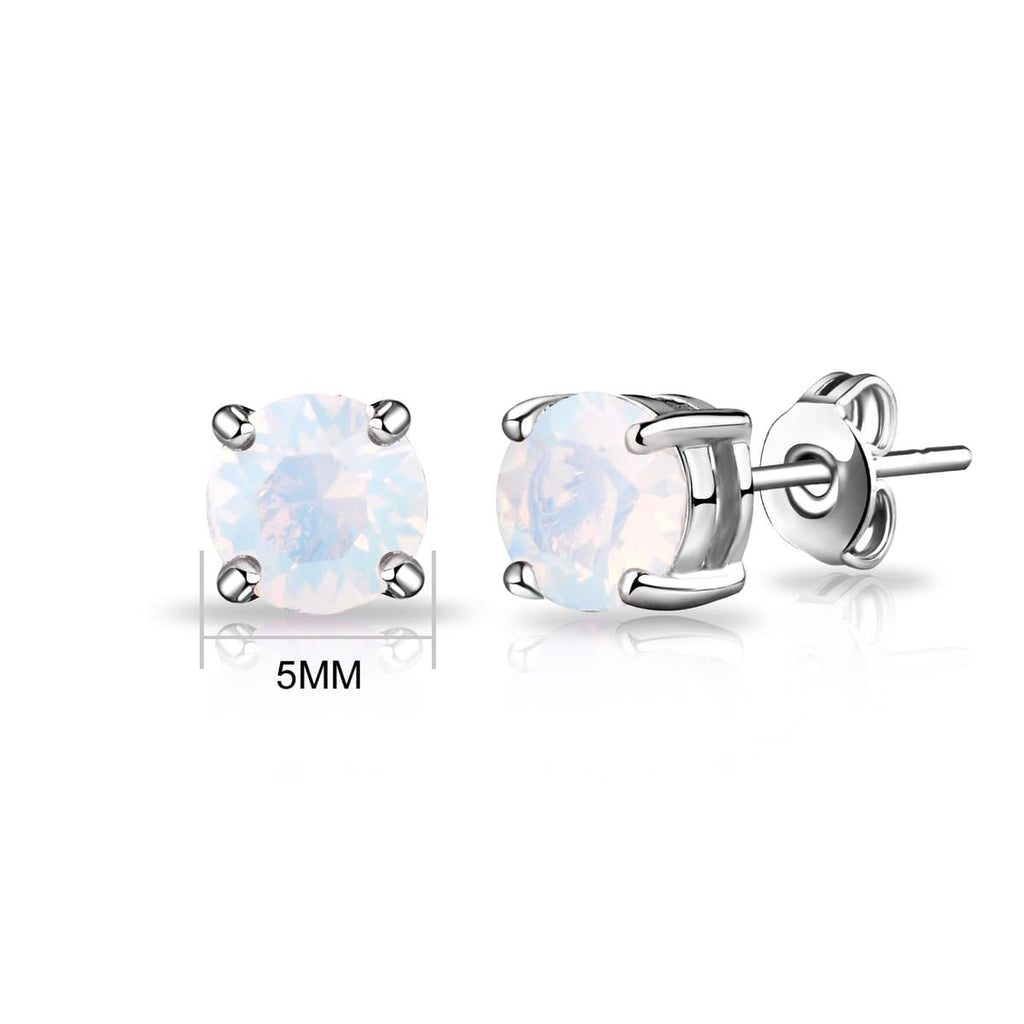 Pack of Three Opal Earrings Created with Zircondia® Crystals