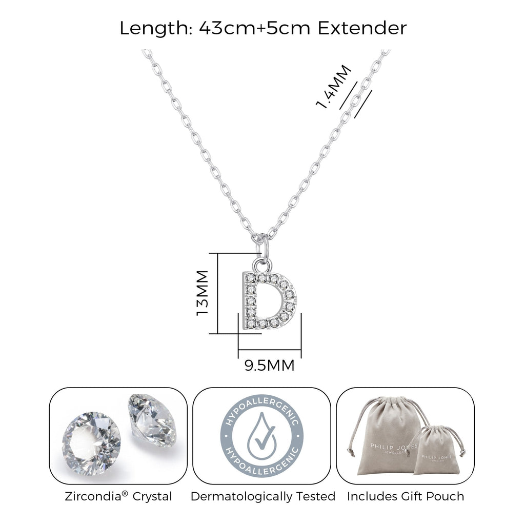 Pave Initial Necklace Letter D Created with Zircondia® Crystals