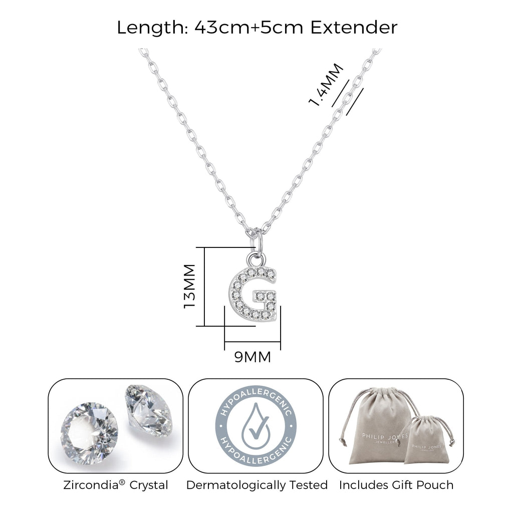 Pave Initial Necklace Letter G Created with Zircondia® Crystals