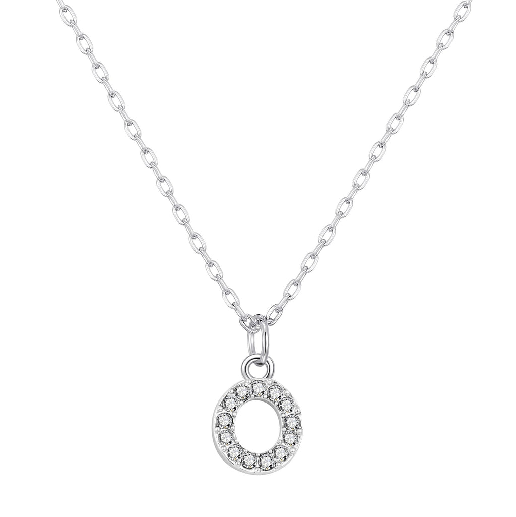 Pave Initial Necklace Letter O Created with Zircondia® Crystals