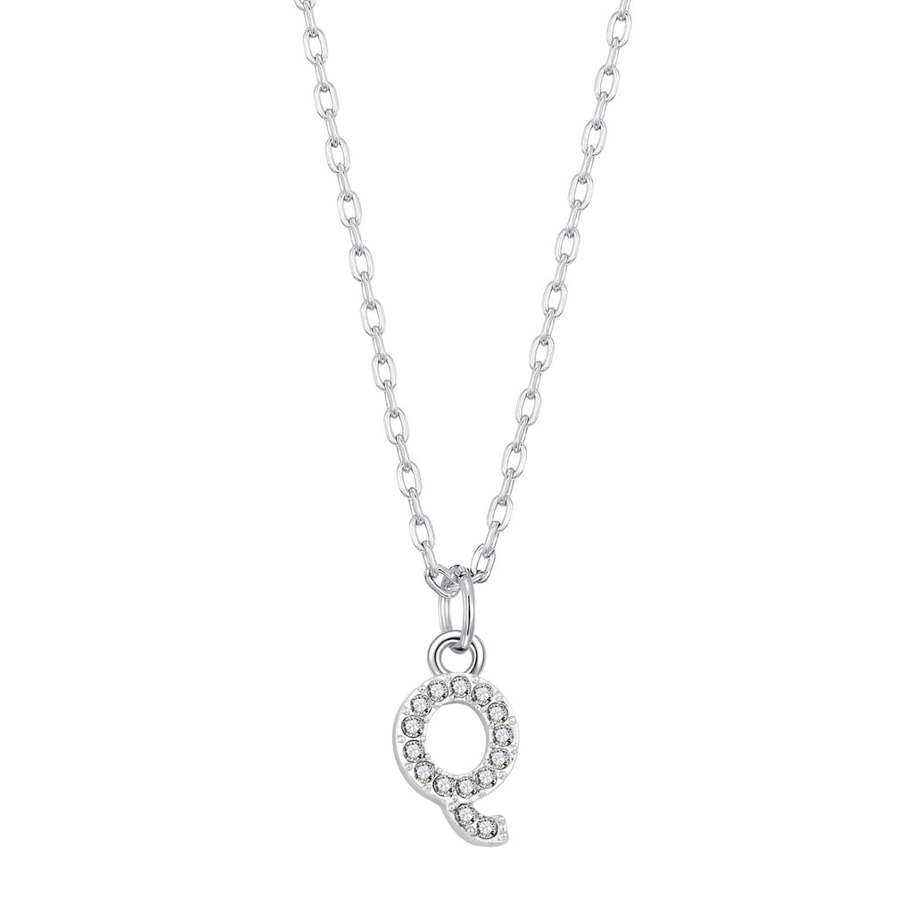 Pave Initial Necklace Letter Q Created with Zircondia® Crystals