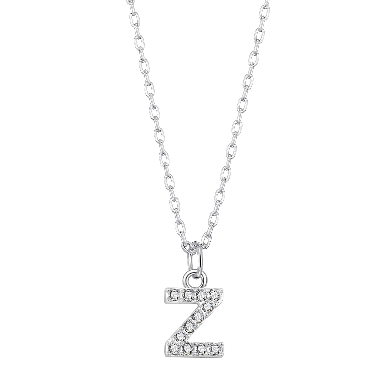 Pave Initial Necklace Letter Z Created with Zircondia® Crystals