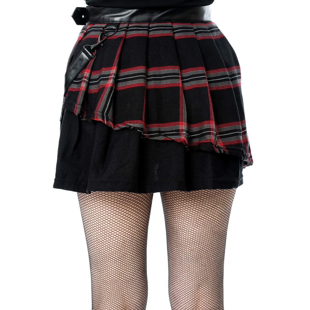 Poizen Industries Phantom Highlander Skirt Black Tartan