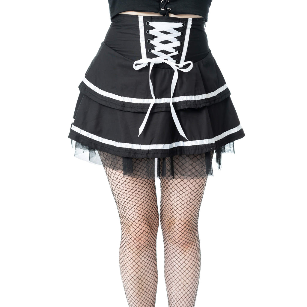 Poizen Industries Phantom Waltz Skirt Black/White
