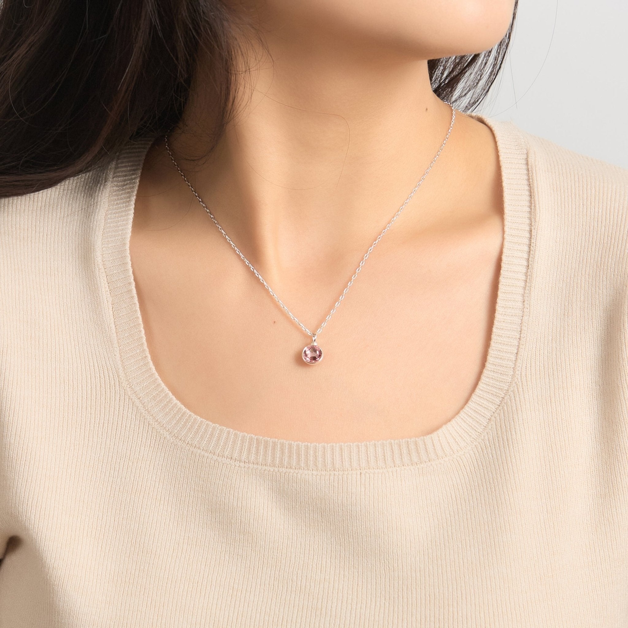 Pink Crystal Necklace Created with Zircondia® Crystals
