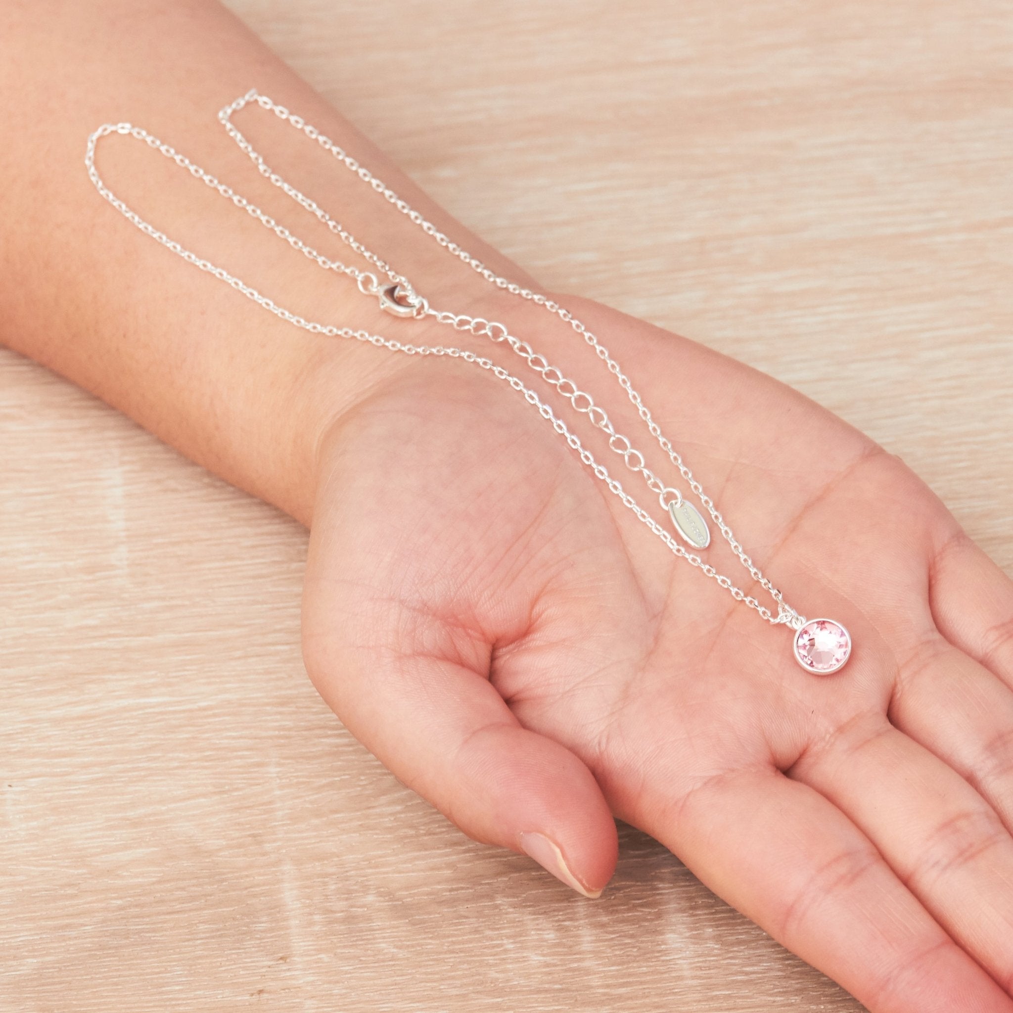 Pink Crystal Necklace Created with Zircondia® Crystals