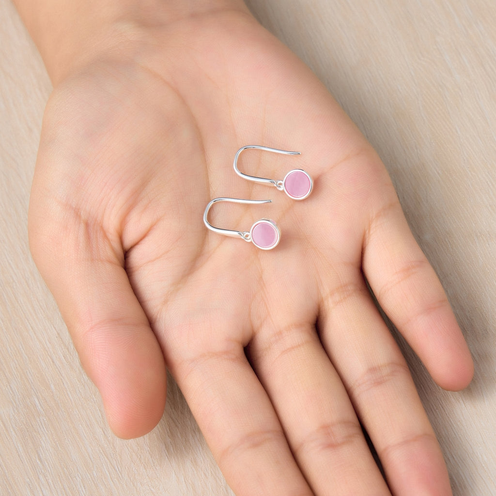 Pink Mother of Pearl Drop Earrings