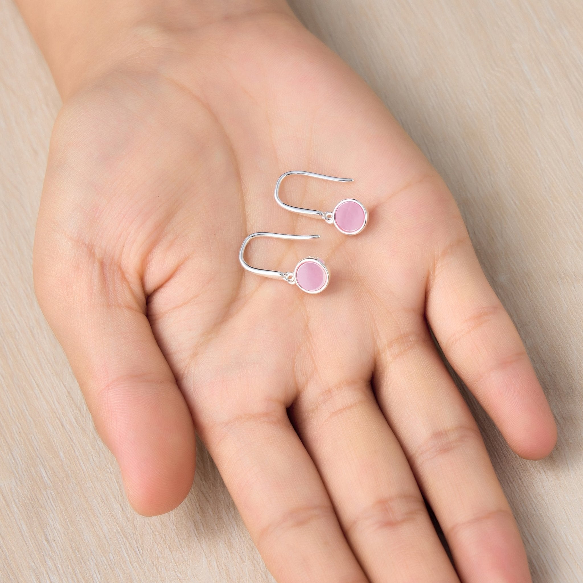 Pink Mother of Pearl Drop Earrings