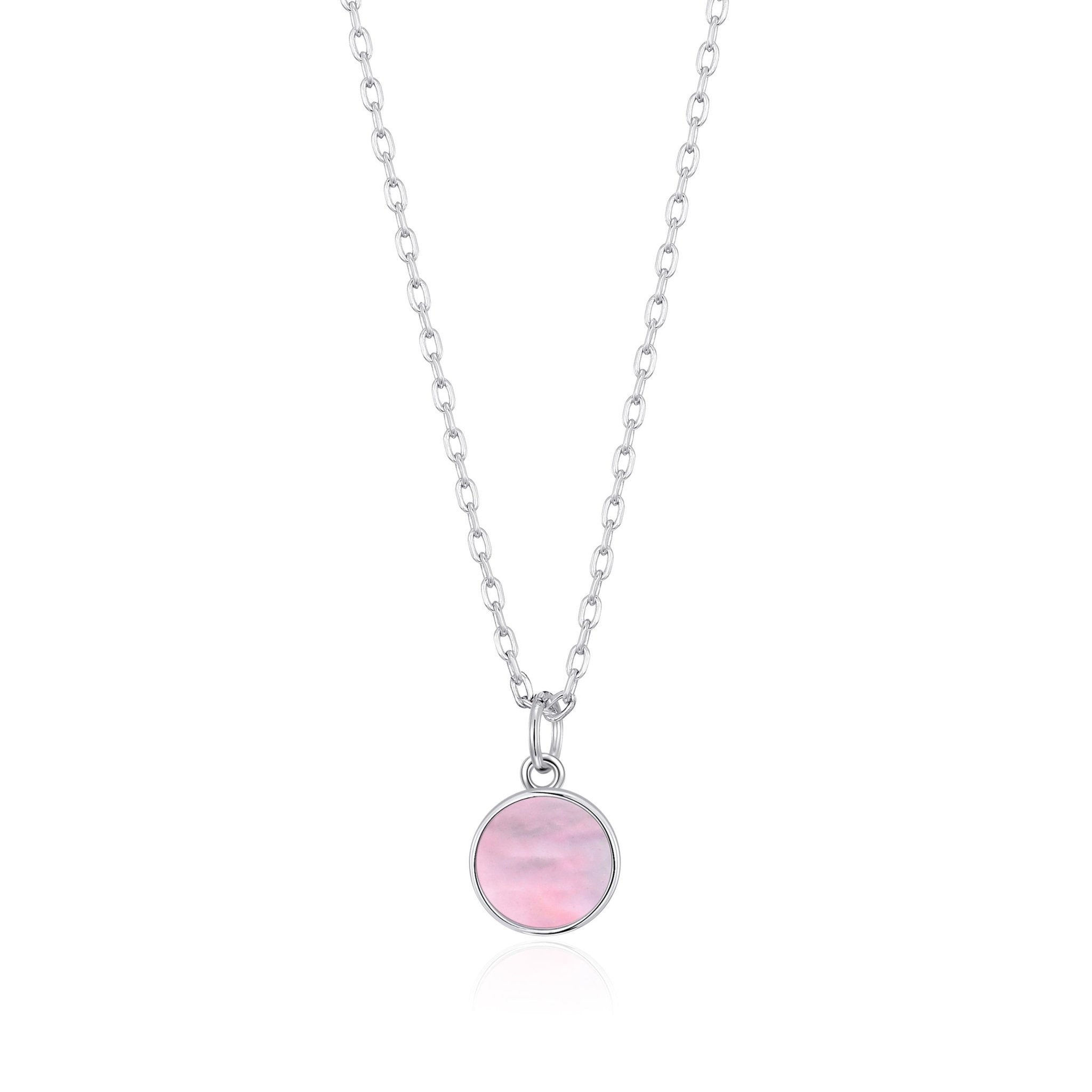 Pink Mother of Pearl Necklace with Quote Card