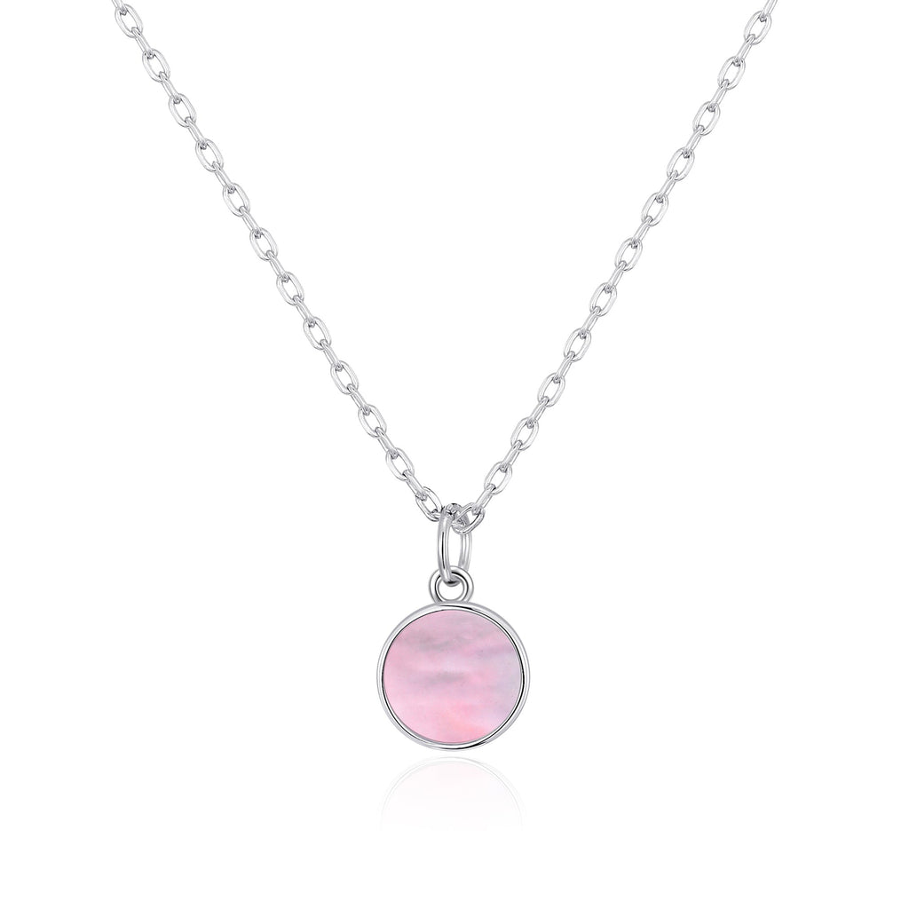 Pink Mother of Pearl Necklace with Quote Card