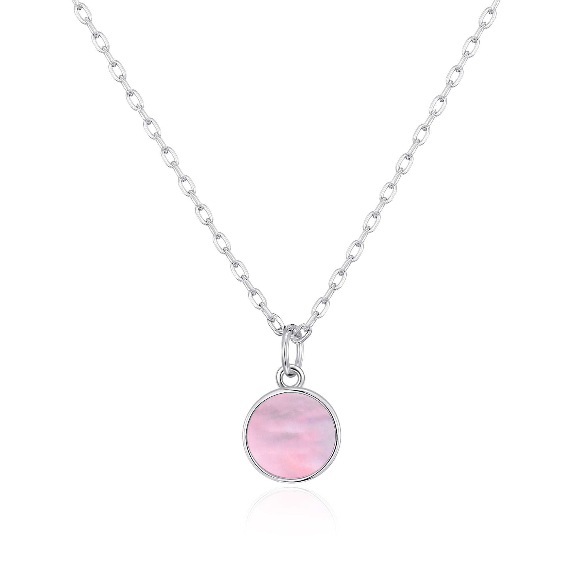 Pink Mother of Pearl Necklace with Quote Card