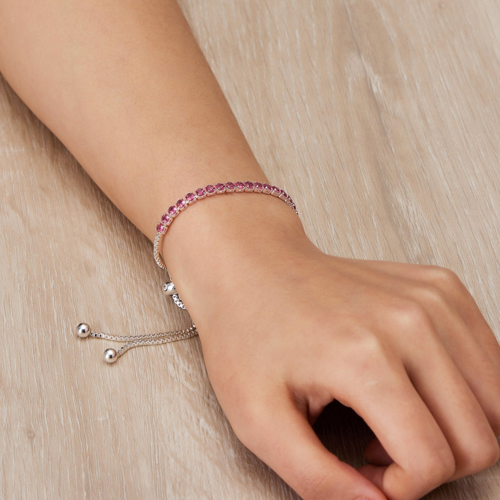 Pink Tennis Friendship Slider Bracelet Created with Zircondia® Crystals