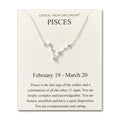 Pisces Star Sign Zodiac Constellation Necklace and Quote Card with Zircondia® Crystals