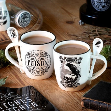 Alchemy Gothic Poe’s Raven Mug & Spoon Set