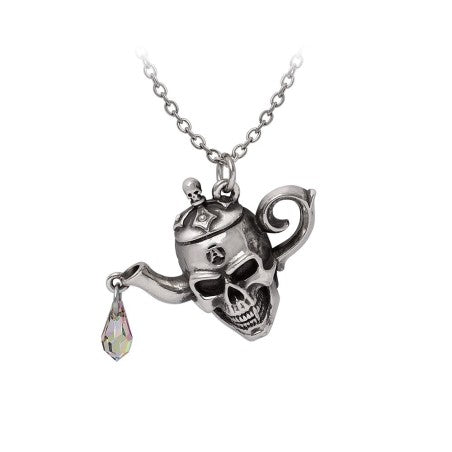 Skull Necklace Teapot Crystal Gothic Alchemy