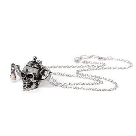 Skull Necklace Teapot Crystal Gothic Alchemy