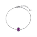 Purple Crystal Anklet Created with Zircondia® Crystals