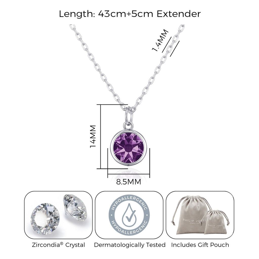 Purple Crystal Necklace Created with Zircondia® Crystals