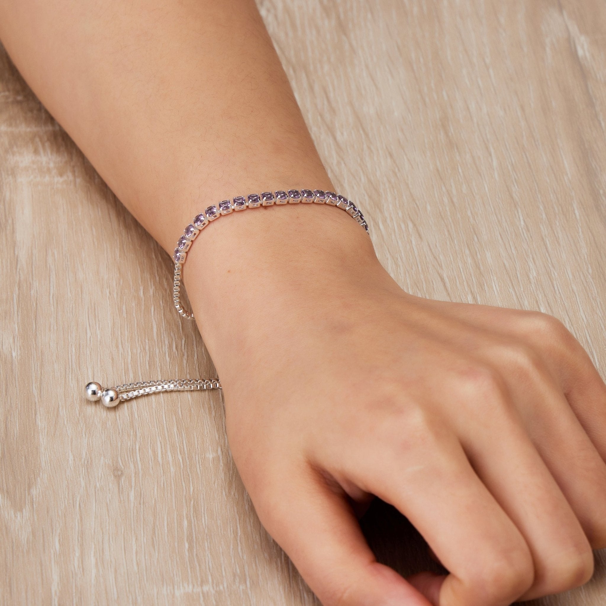 Purple Tennis Friendship Slider Bracelet Created with Zircondia® Crystals