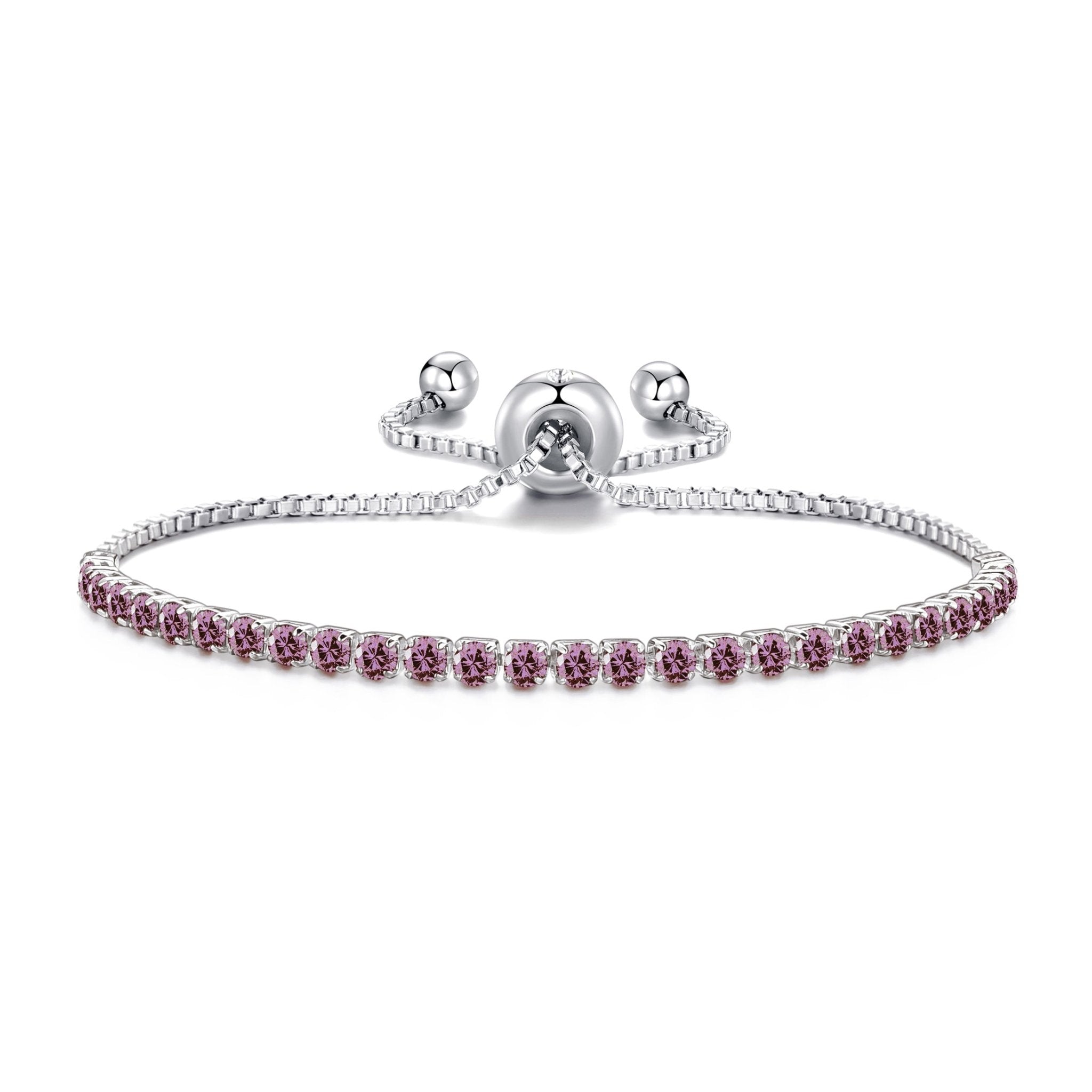 Purple Tennis Friendship Slider Bracelet Created with Zircondia® Crystals