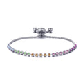 Rainbow Friendship Slider Bracelet with Zircondia® Crystals