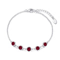 Red Crystal Chain Bracelet Created with Zircondia® Crystals
