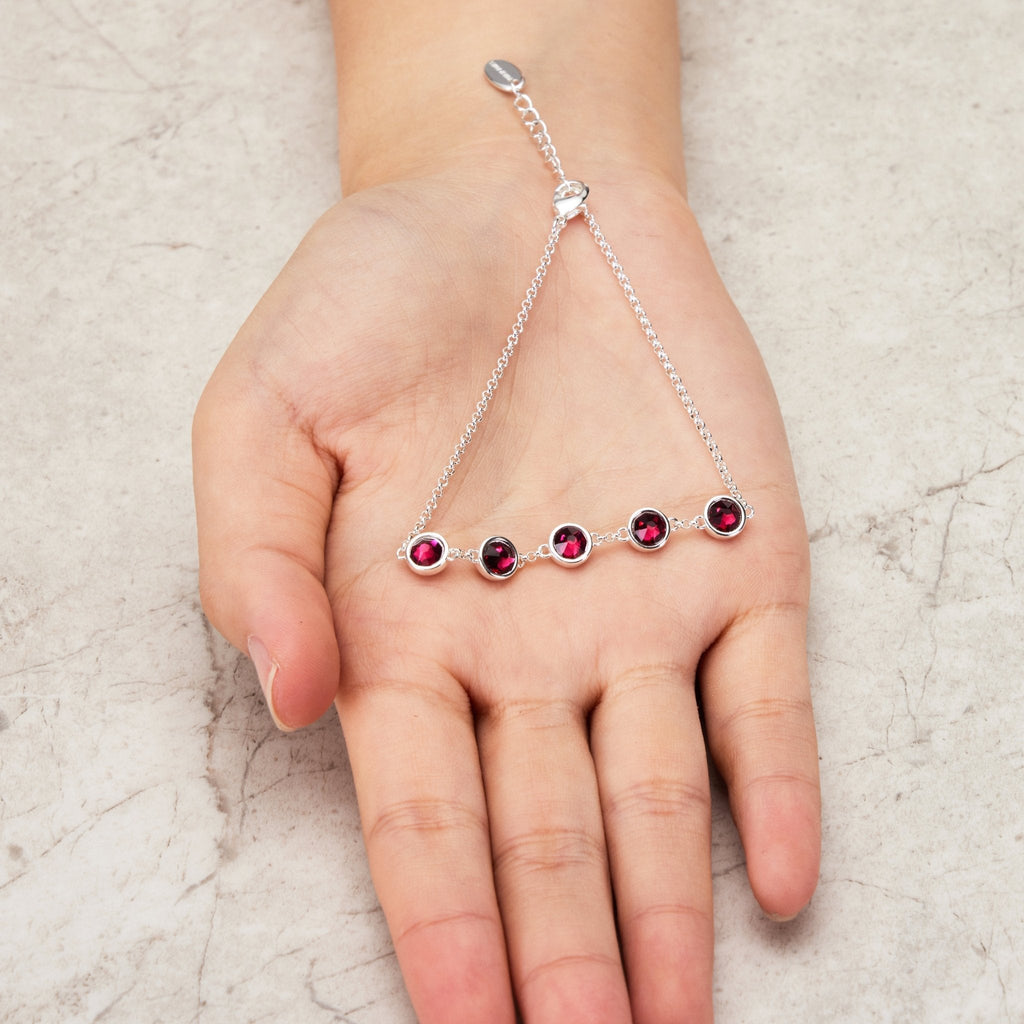 Red Crystal Chain Bracelet Created with Zircondia® Crystals