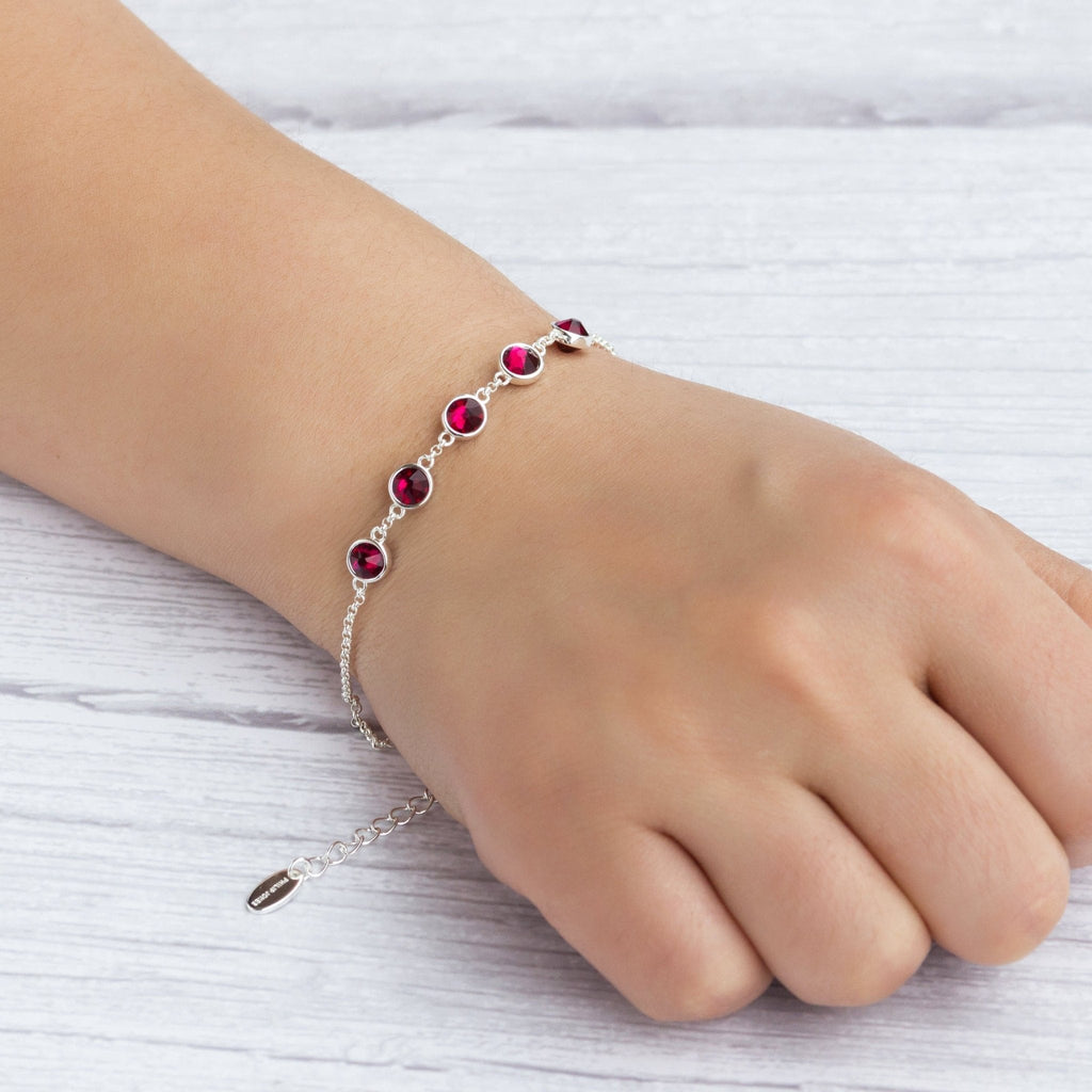 Red Crystal Chain Bracelet Created with Zircondia® Crystals