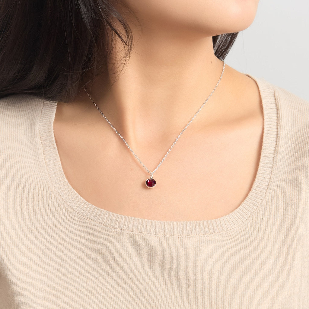 Red Crystal Necklace Created with Zircondia® Crystals