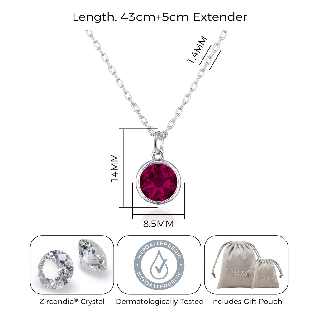 Red Crystal Necklace Created with Zircondia® Crystals