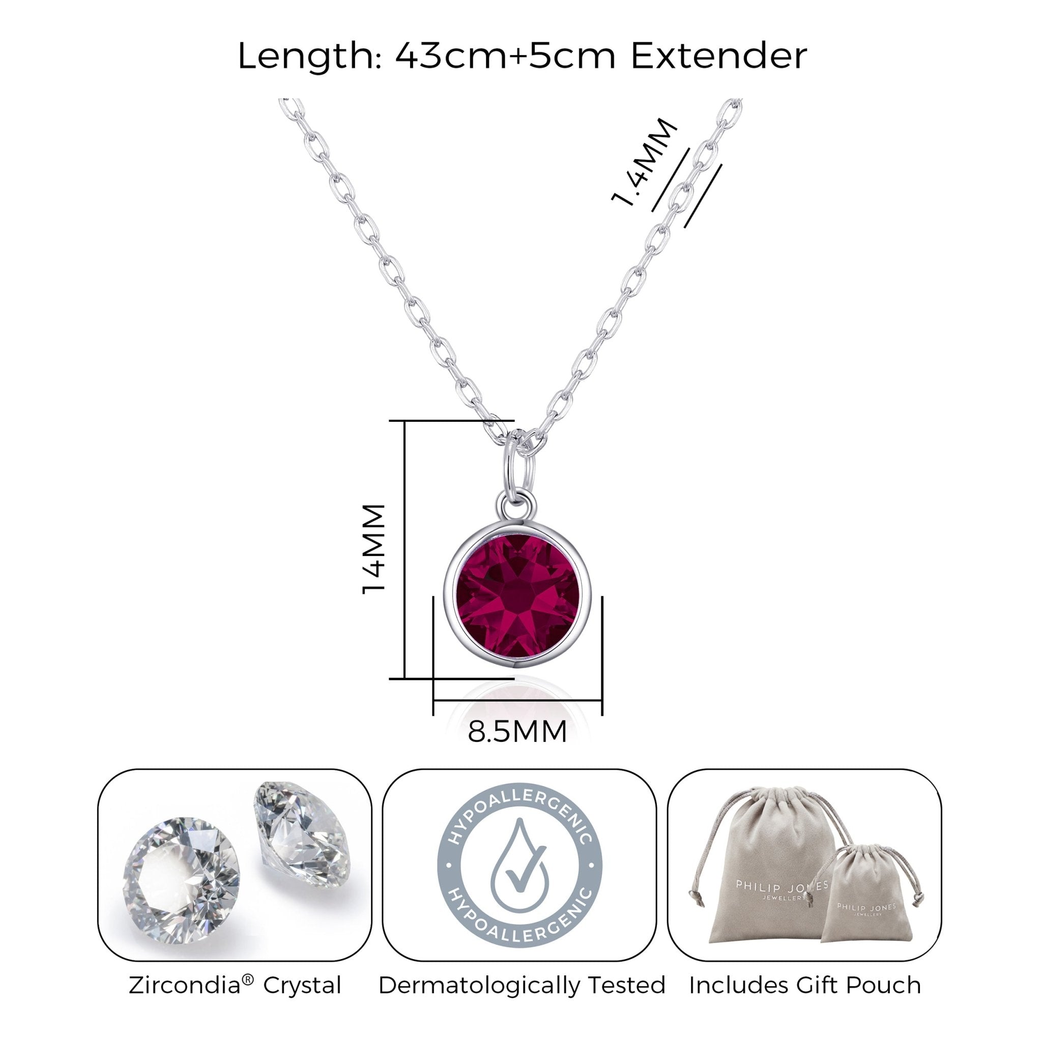 Red Crystal Necklace Created with Zircondia® Crystals