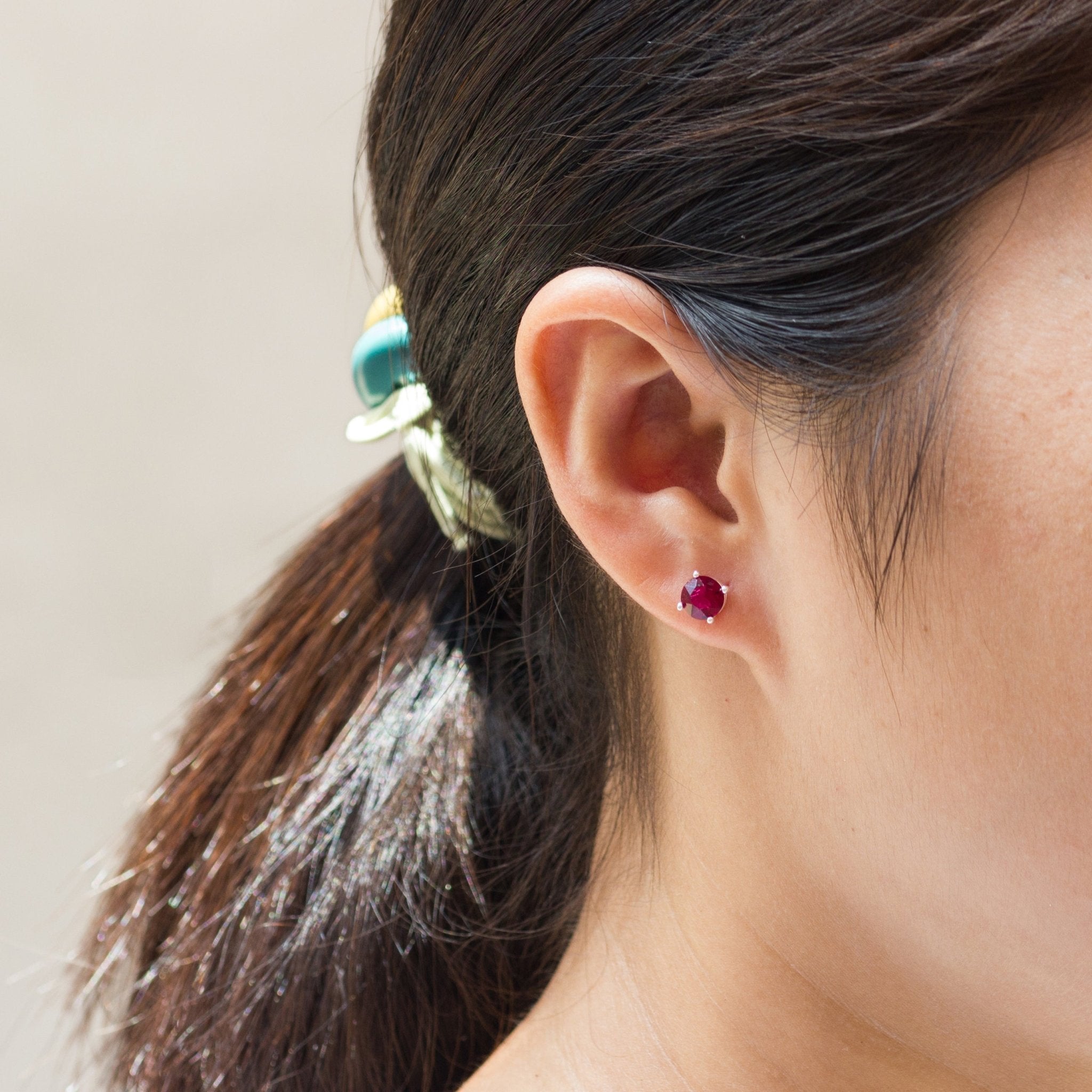 Red Stud Earrings Created with Zircondia® Crystals