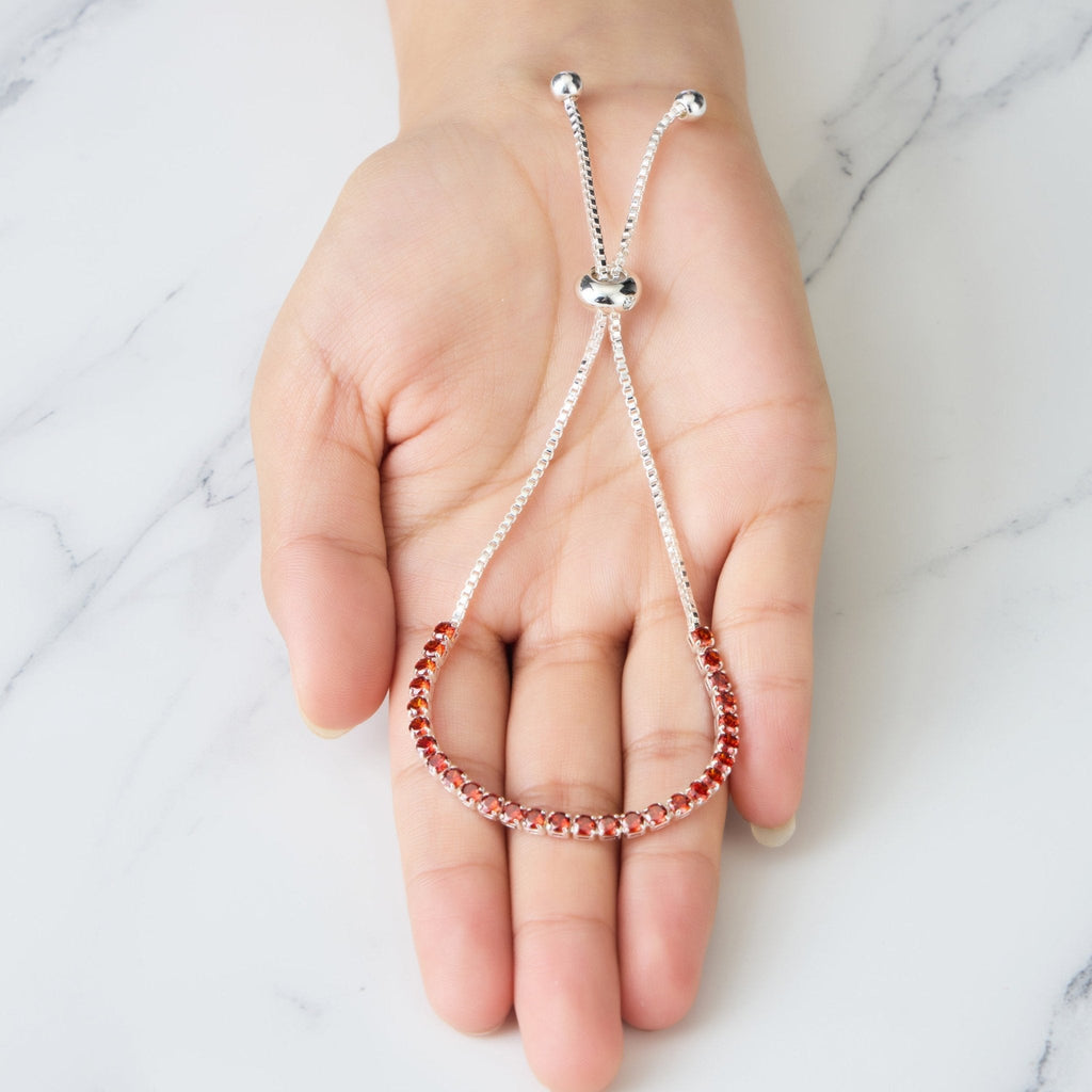 Red Tennis Friendship Slider Bracelet Created with Zircondia® Crystals