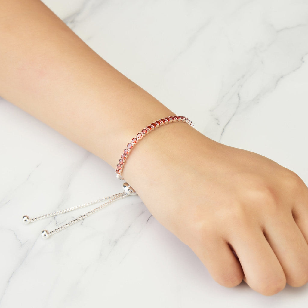 Red Tennis Friendship Slider Bracelet Created with Zircondia® Crystals