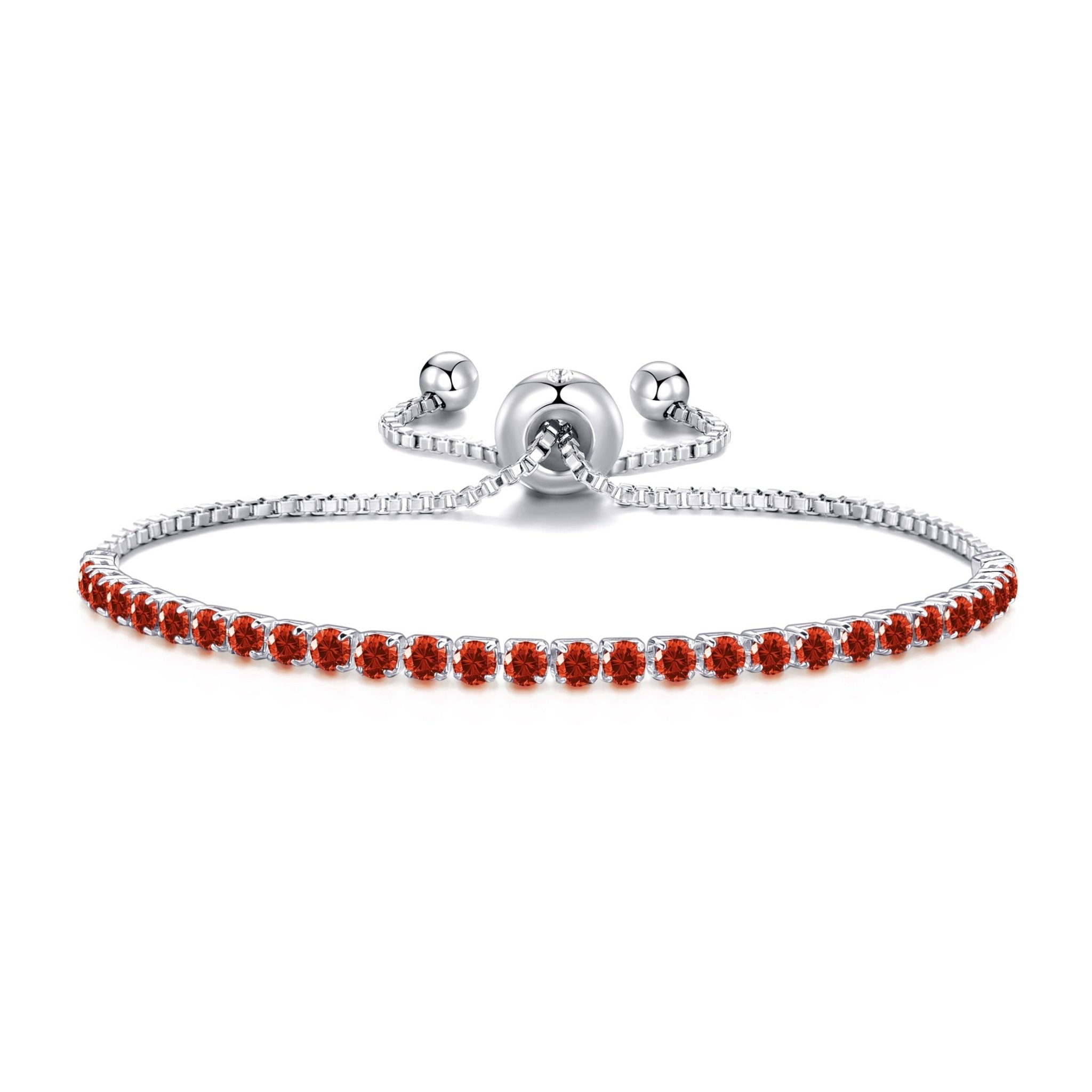 Red Tennis Friendship Slider Bracelet Created with Zircondia® Crystals